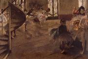 Edgar Degas Balletrepetitie oil on canvas